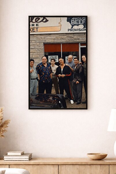 BuzzDesigns The Sopranos Mafya Ailesi İkonik Sahne Poster Tablo (Çerçeve Seçe...
