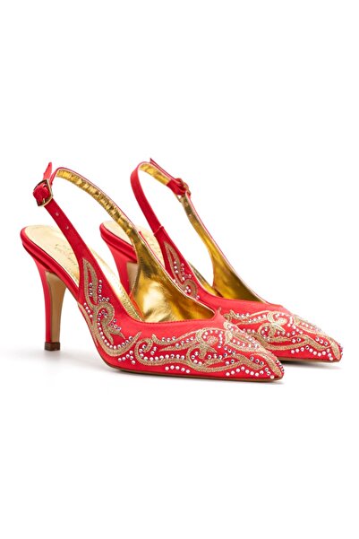 DYG STORE Γυναικεία βραδινά παπούτσια με πέτρες, ειδικής σχεδίασης, ύψους 8 εκ.