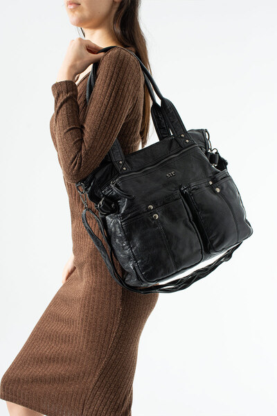 KIRASE 571 Quality Washed Leather Imported Casual Bag with Inner and Front Po...