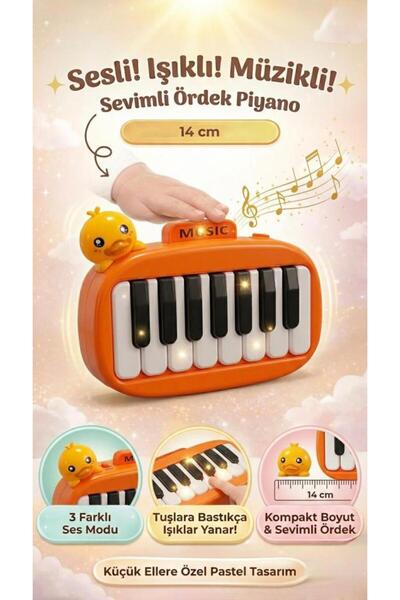 Tıfıl Toys 14cm Sesli Işıklı ve Müzikli Sevimli Ördek Figürlü İnteraktif Oyun...