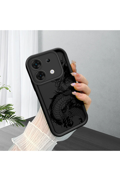 SLIMFELT infinix Zero 30 5G Yüksek Kaliteli Klasik Ejderha Desenli Kılıf, Day...