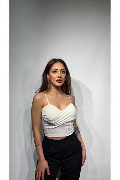 362 Fashion Butik Göğüs Pedli Askılı Bluz