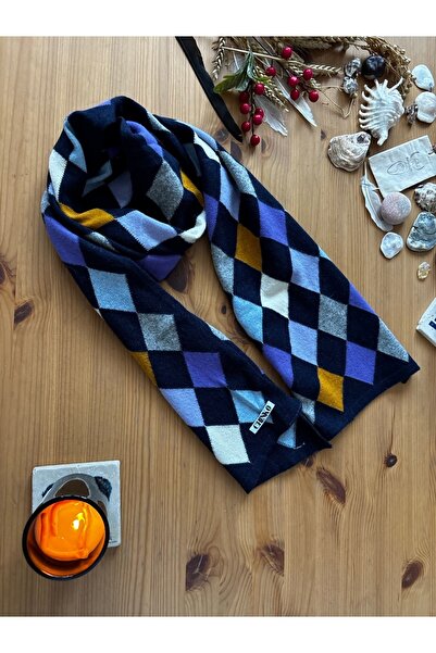 Chinko Lambswool Soft Diamond Patterned Men's Scarf That Wraps You in Love