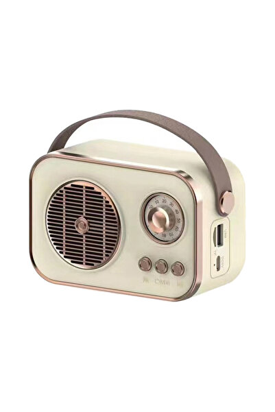wiks Retro Tasarım Taşınabilir Bluetooth Hoparlör 5W Güçlü Ses TF Kart Destekli
