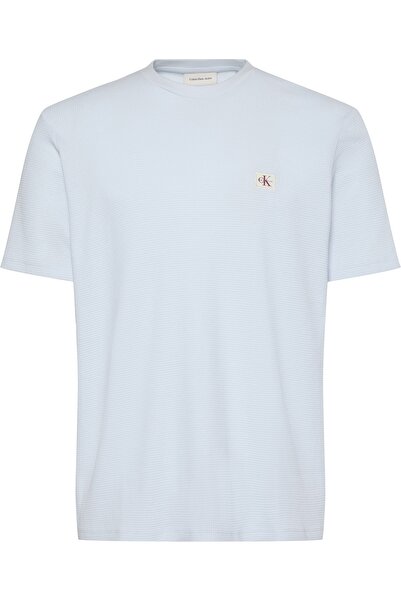 Calvin Klein Erkek SS Waffle Badge Bisiklet Yaka T-shirt