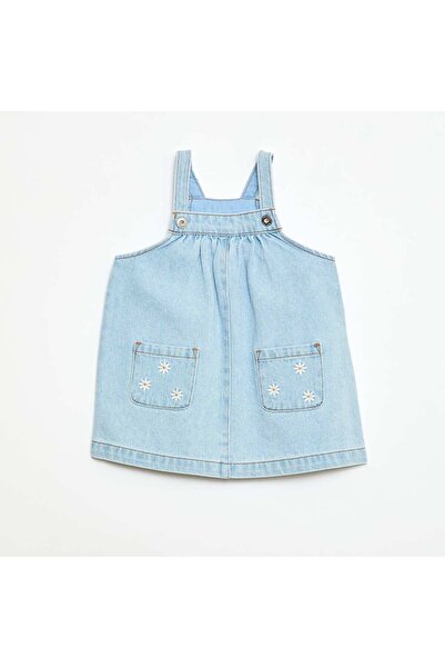 KIABI فستان أوفرول من الدنيم مع جيبين أماميين أزرق اللون