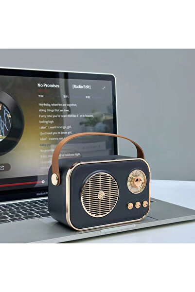wiks Retro Tasarım Taşınabilir Bluetooth Hoparlör 5W Güçlü Ses TF Kart Destekli