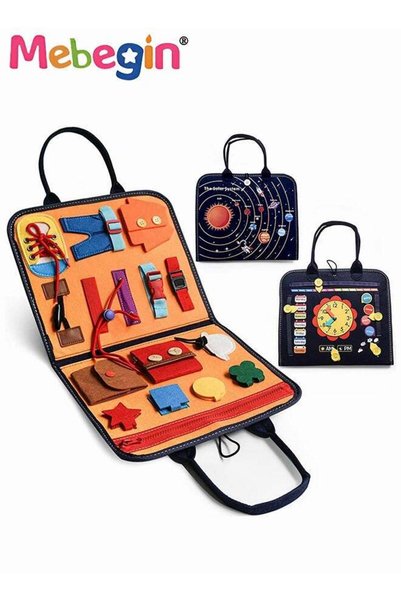 Arabest 15 in 1 Felt Busy Board,Sensory Activity,Travel-Friendly,for Toddlers...