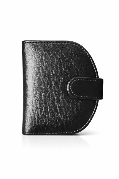 UCCELLO Women's Black Zippered Mini Wallet with Card Holder and Coin Compartm...