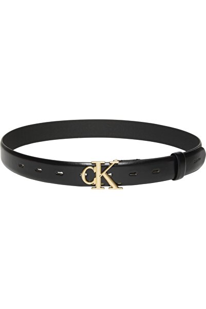 Calvin Klein Kadın Round CK Buckle 30mm Smooth Kemer