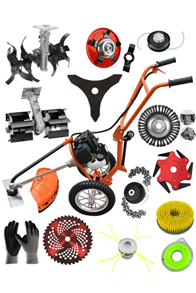 ABLACKS Profesyonel 4 Zamanlı Tekerlekli Tırpan + Mega Ultra Lüks Full Bahçiv...