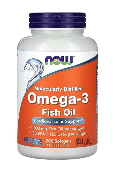 Now Foods Omega-3 Fish Oil Dietary Supplement - 200 Softgels