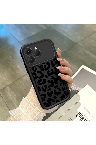 SLIMFELT Tecno Spark 40 Uyumlu Yüksek Kaliteli Kaplan Desenli Siyah Kılıf