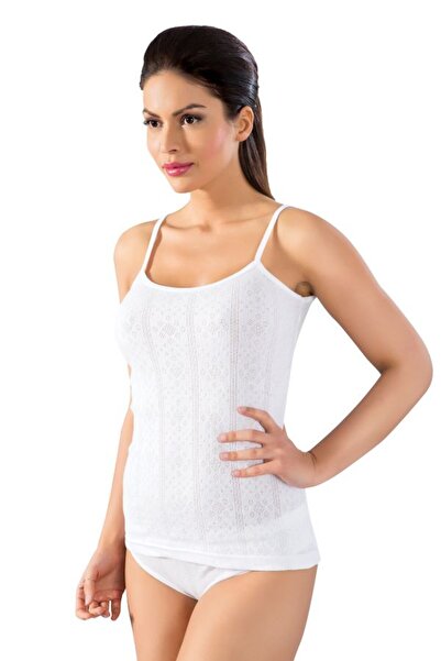 LÜXDRM Women's 100% Cotton Thin Strap Patterned 2-Piece Ribbed Undershirt (wi...