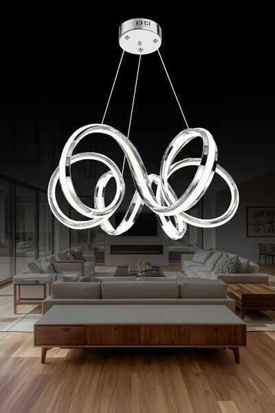 RONİSU AYDINLATMA Petra Lüks Modern Helezon Sarmal Tasarım 60 cm Led Avize PT...