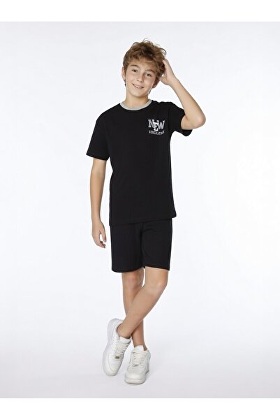 Elsima Men's Waiter Boy Short Sleeve Shorts Pajama Set Summer Muslin Fabric