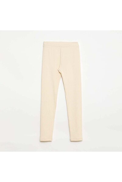 KIABI بنطلون ليجنز قطني سادة أبيض