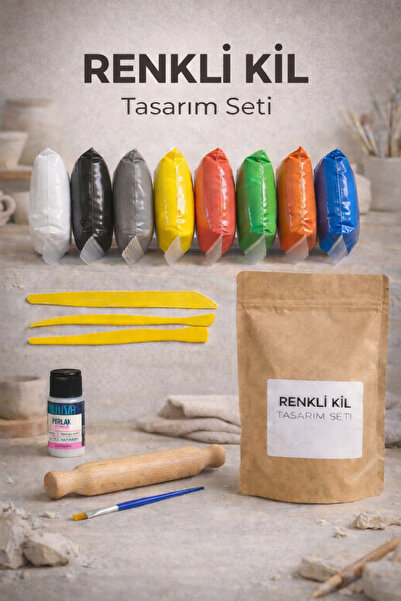 NUVVA Renkli Kil Hamuru Seti, zıplayan kil, seramik hamuru tasarım seti