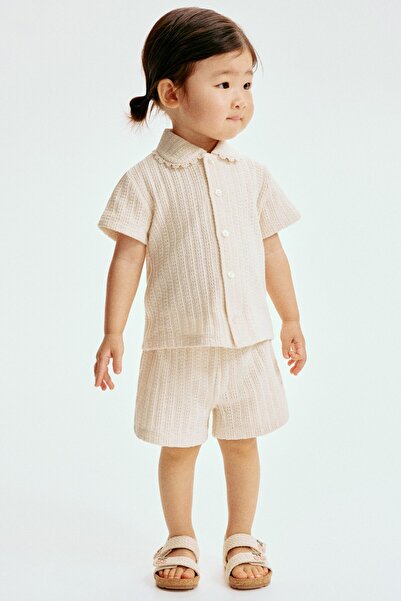 H&M 2 Parçalı Delik Desenli Triko Set
