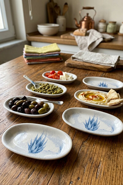Keramika Blue Magic Meze Breakfast Presentation Plate 16 cm 6 Pieces - 19864