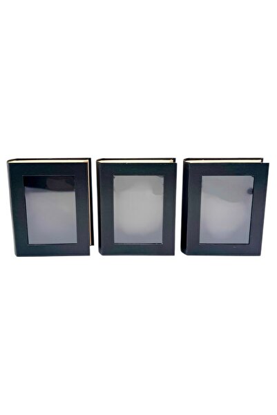 AFO Set of 3 Small Book Boxes with Black Transparent Lid
