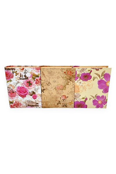 AFO Set of 3 Small Pink Flower Book Boxes