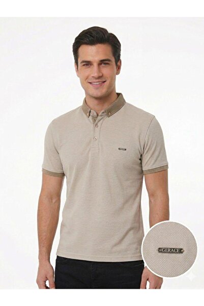 MODA GERACE Polo Yaka Slim Fit Düz Pamuklu Polo Yaka Tişört