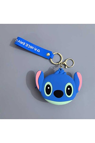 Bakmakistersen Stitch Silikon Cüzdan Anahtarlık – Mavi, Sevimli Bozuk Para Ça...