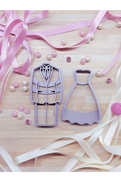 CESTOPİENO Wedding - Bride and Groom 5X8 cm Dough Sculpting Set /Cookies/Cera...