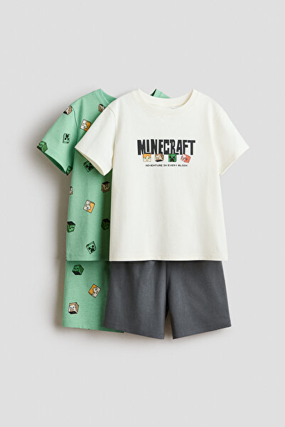 H&M 2'li Baskılı Pijama Takımı