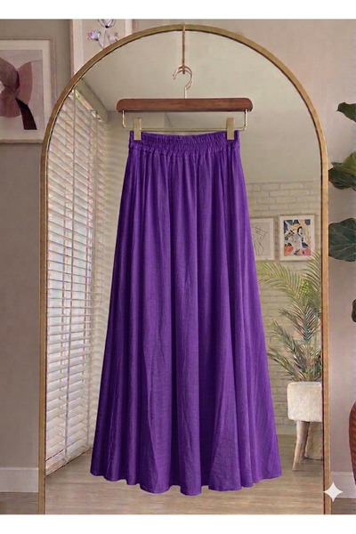 Bahar Altundemir High Waist Elastic Waist Strawberry Fabric Long Summer Skirt...