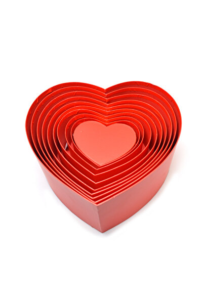AFO Σετ 10 κουτιών καρδιές χωρίς επιγραφές, κόκκινο 12-122