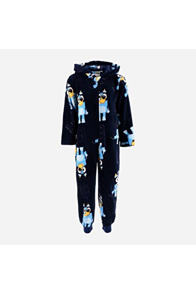 bluey Coral Fleece One-Piece Pajamas, Bluey, navy