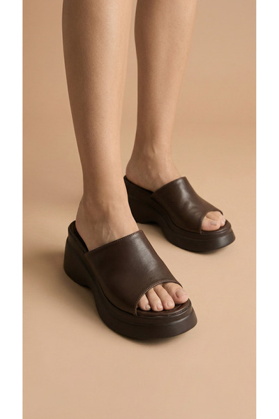 Moda Lime High Platform Wedge Heel Single Large Stripe Skin Summer Women's Sl...