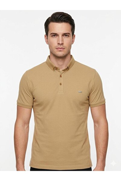 MODA GERACE Polo Yaka Slim Fit Düz Pamuklu Polo Yaka Tişört