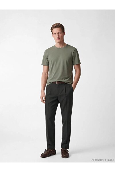 LC Waikiki Ανδρικό πλισέ λινό παντελόνι Standard Fit (S6)