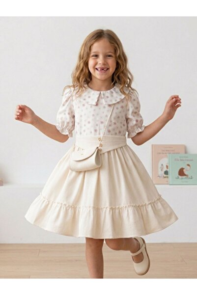 Cherrys Bebek Με φλοράλ μοτίβο Φόρεμα για κορίτσια Τσάντα ετών