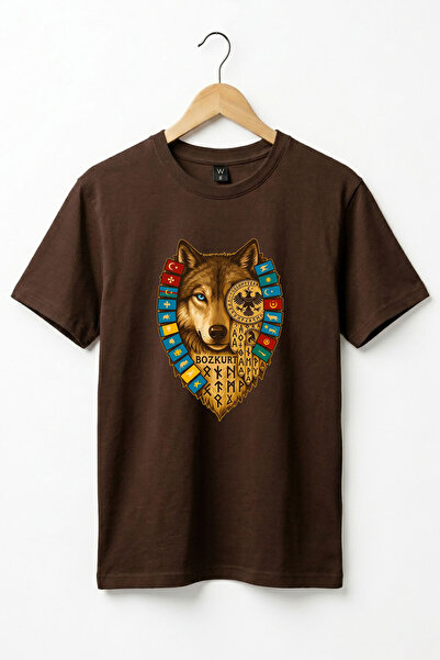 WİDİ Μπλουζάκι Bozkurt Göktürk Alphabet και σημαίες των Τουρκικών Πολιτειών μ...