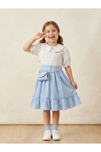 Cherrys Bebek Με φλοράλ μοτίβο Φόρεμα για κορίτσια Τσάντα ετών