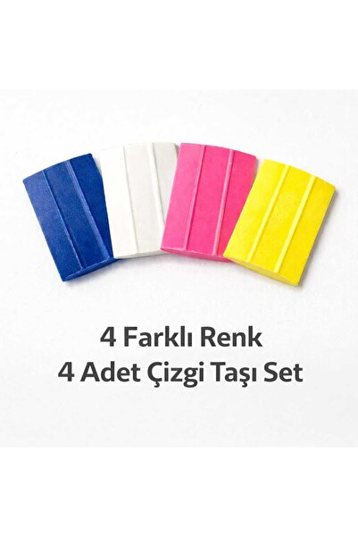 ALBERTOS Terzi Sabun Çizgi Taşı 4 Adet Renkli Kumaş İşaretleme Seti Kolay Silinir
