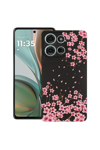 bestcase Υπέρλεπτη Θήκη για Motorola Edge 50 Pro, Φλοράλ - Ροζ Άνθος Κερασιάς...