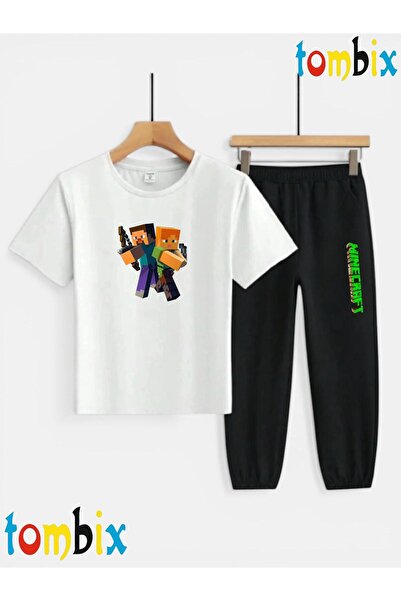 tombix SET PENTRU COPII: TRICOU CU IMPRIMEU DUBLU VERDE ȘI PANTALONI DE TRENI...