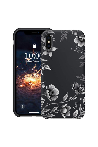 bestcase Υπέρλεπτη Θήκη για Apple iPhone XS / X, Μαύρο Φλοράλ, 2078162 B 2035