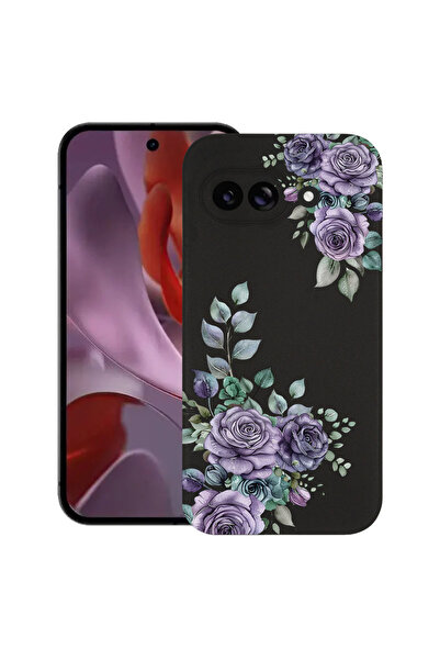 bestcase Ултра тънък калъф за Google Pixel 9a, Флорален - Пастелно розово цве...