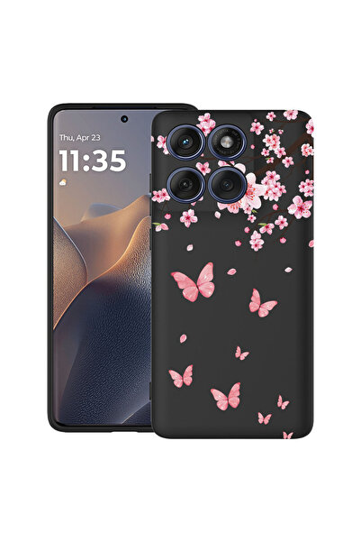 bestcase Υπέρλεπτη Θήκη για Motorola Edge 60 Pro, Ροζ Άνθη Κερασιάς & Πεταλού...