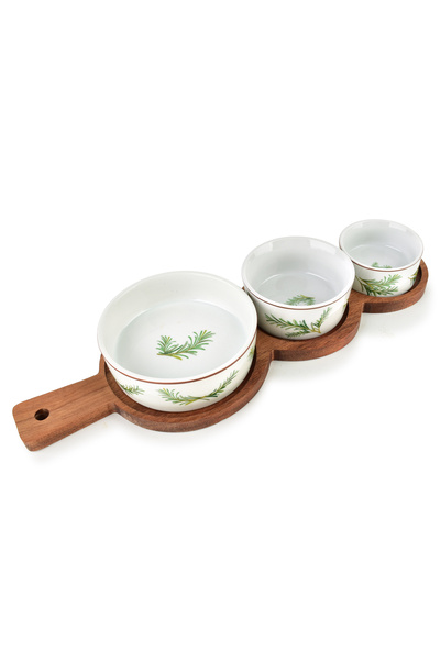 MONDEX MODERN KITCHEN with 3 bowls 11x3.5 8.5x4 7x7.3cm (35x12x1.2cm) rosemary