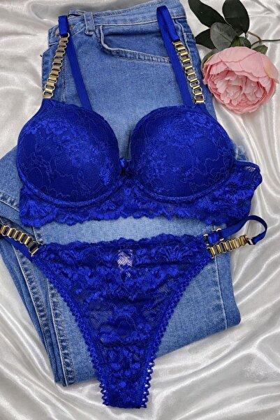 MODELLİFE ΓΥΝΑΙΚΕΙΟ ΣΕΤ ΣΟΥΤΙΕΝ SAKS ΜΠΛΕ ΜΕ ΑΛΥΣΙΔΑ, ΔΑΝΤΕΛΕΣ, ΕΝΙΣΧΥΜΕΝΟ, P...