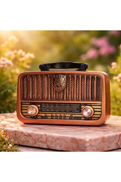 KAMSELL RT-878 Retro Nostaljik Radyo - Ahşap Görünümlü, Bluetoothlu, El Fener...