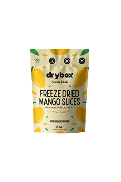 DRYBOX Kuru Mango Dilimleri 16g – Dondurularak Kurutulmuş, İlave Şekersiz Doğ...