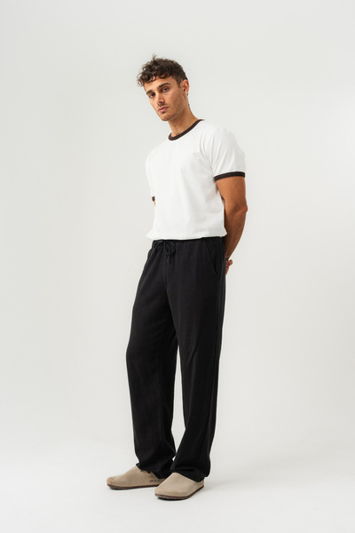 BORZ Unisex Regular Fit Basic T-Shirt with Collar and Washed Sleeves